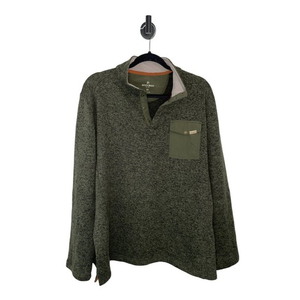 Woolrich‎ Heathered Green 1/4 Zip Pullover Long Sleeve Men's Size XL